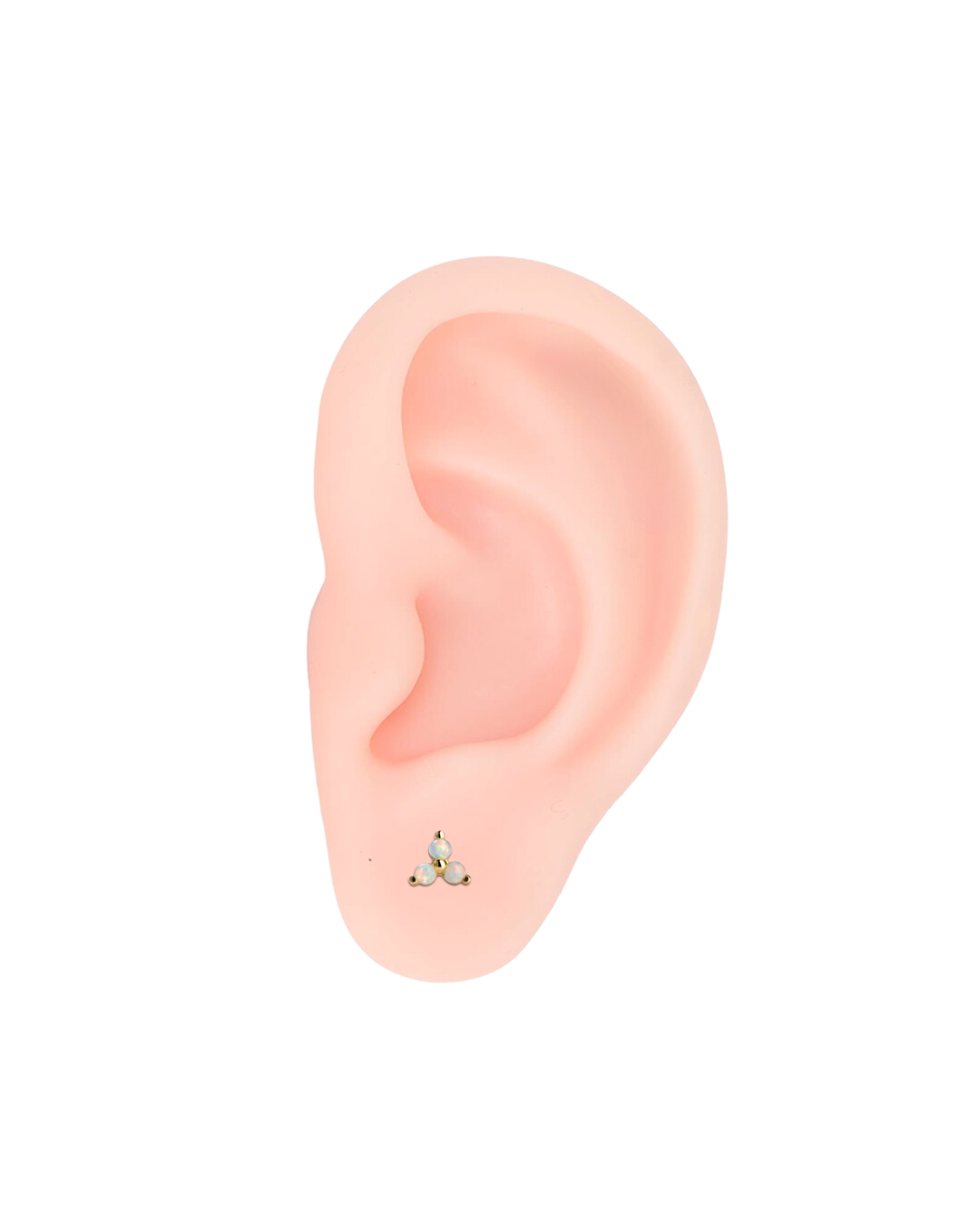 14K Gold Opal Trinity Threadless Top – International Body Jewelry