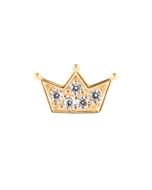 14K Gold Beveled Gemstone Crown Threadless Top