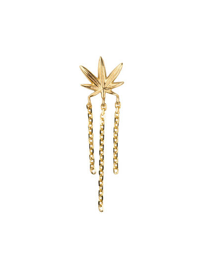 14K Gold Burn Triple Chain Dangle Threadless Top