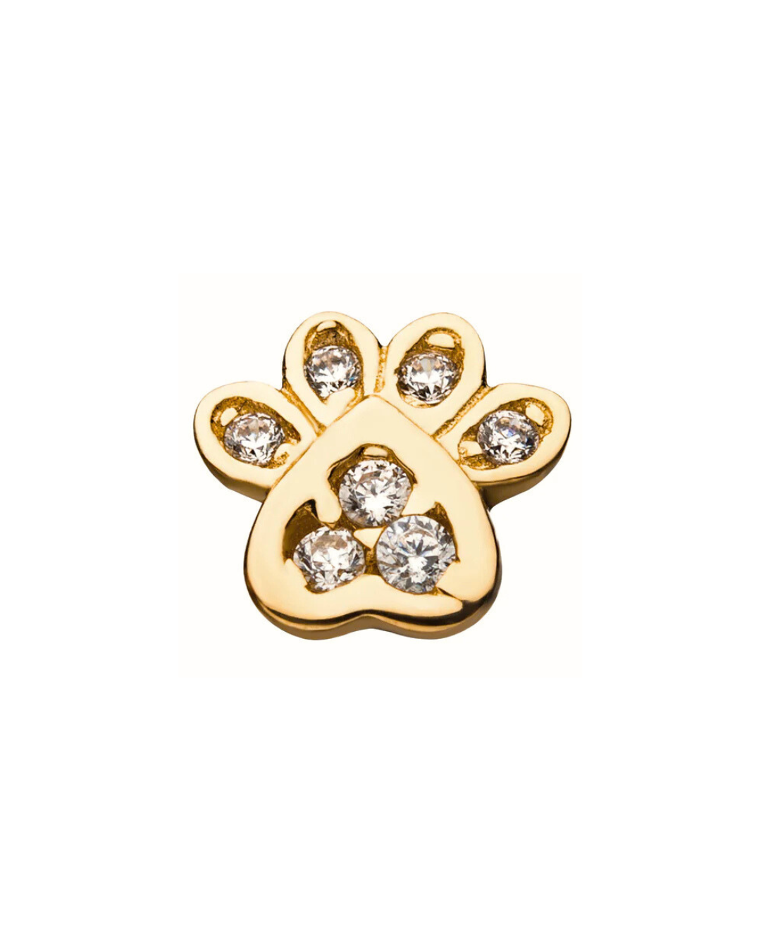 14K Gold Paw Print Gemstone Threadless Top