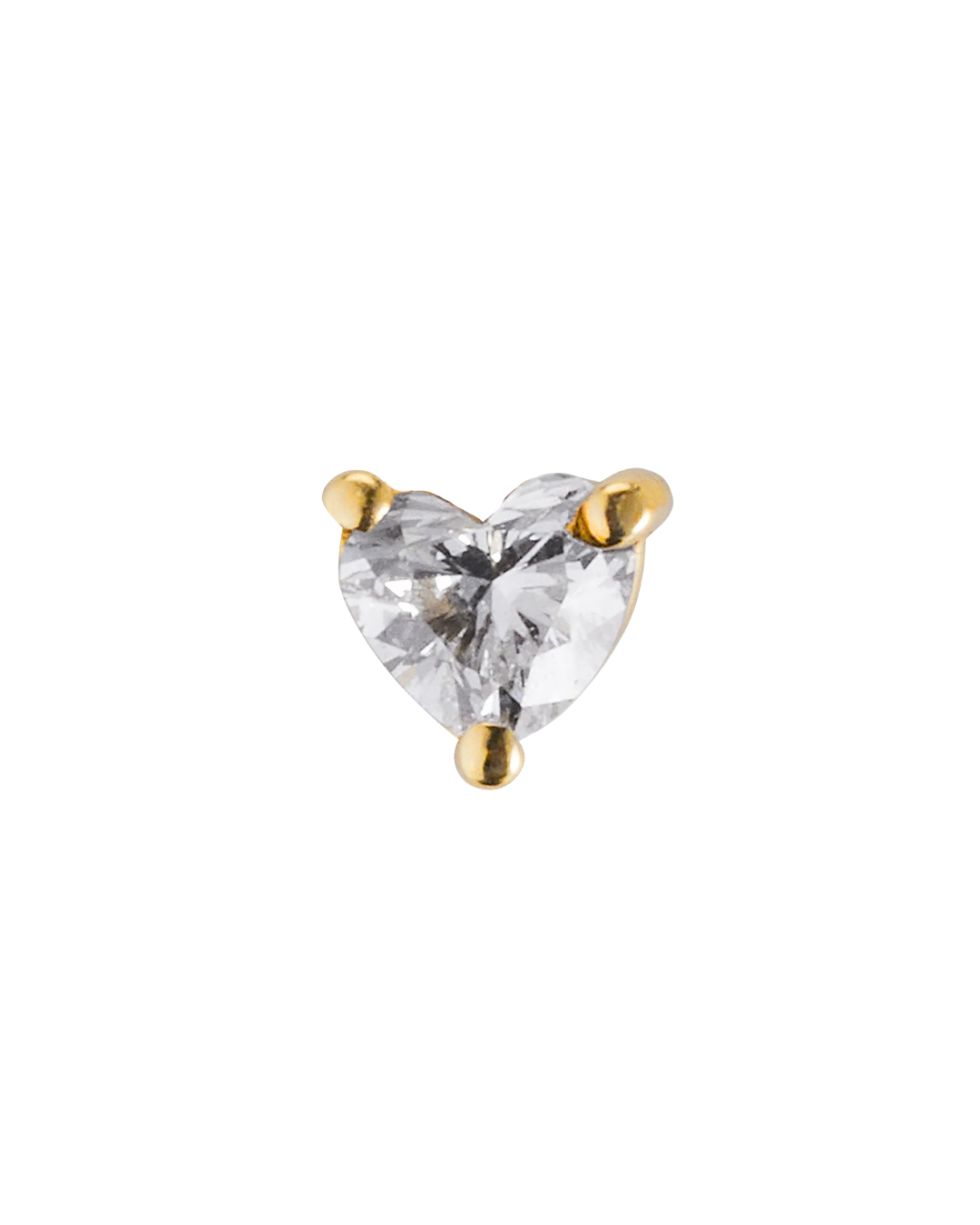 14K Gold Prong Gemstone Heart Threadless Top