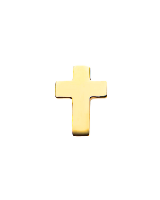 14K Gold Cross Threadless Top