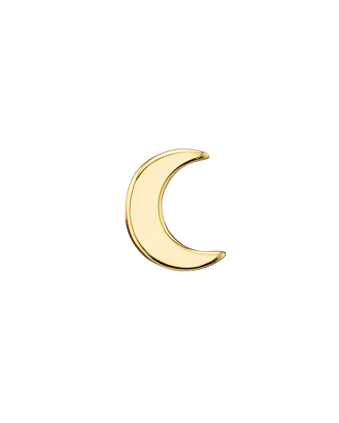 14K Gold Crescent Moon Threadless Top