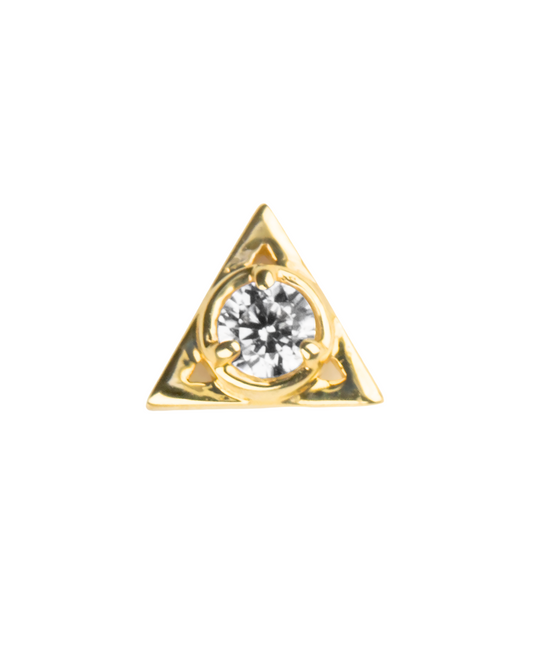 14K Gold Gemstone Triangle Threadless Top