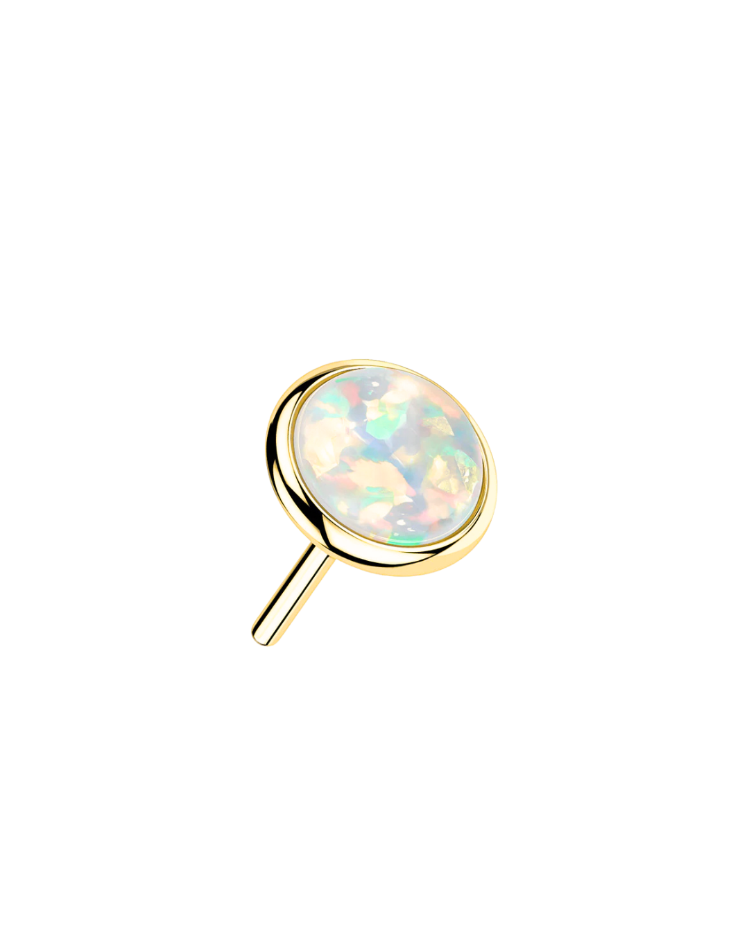 14K Gold Bezeled Opal Threadless Top