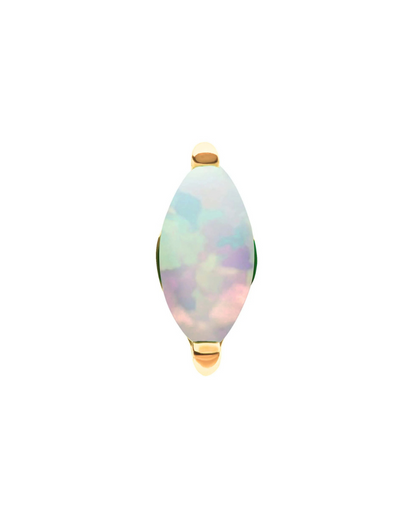 14K Gold Single Marquis Opal Threadless Top