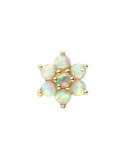 14K Gold Mini Daisy Opal Threadless Top