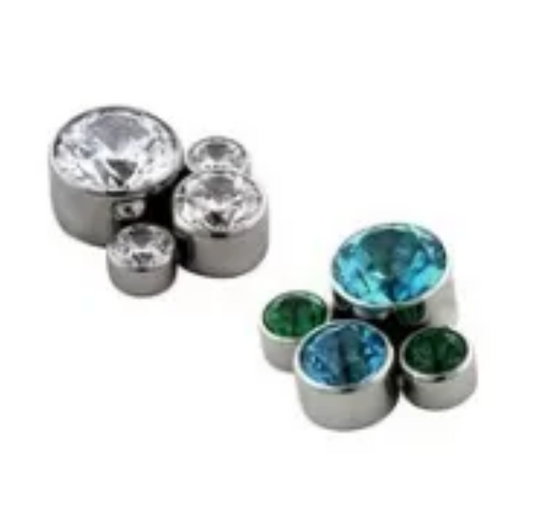 F-136 Titanium Gemstone Paw Internally Threaded 16G