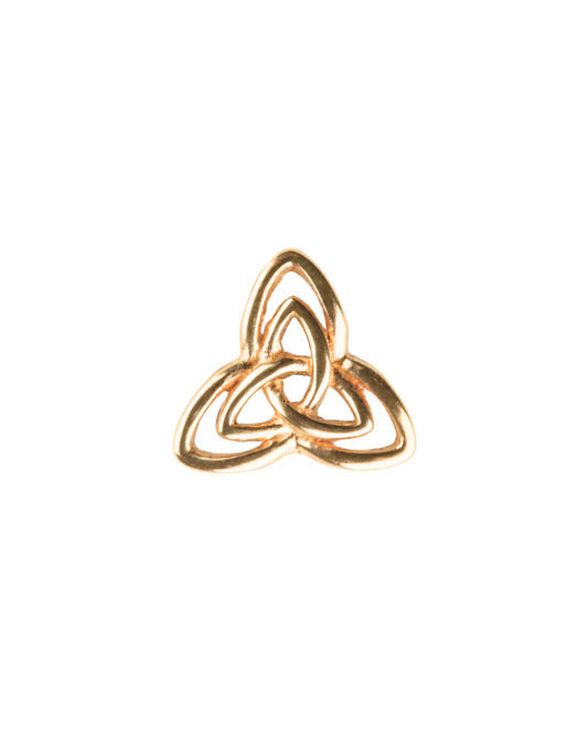 14K Gold Threadless Triquetra Top