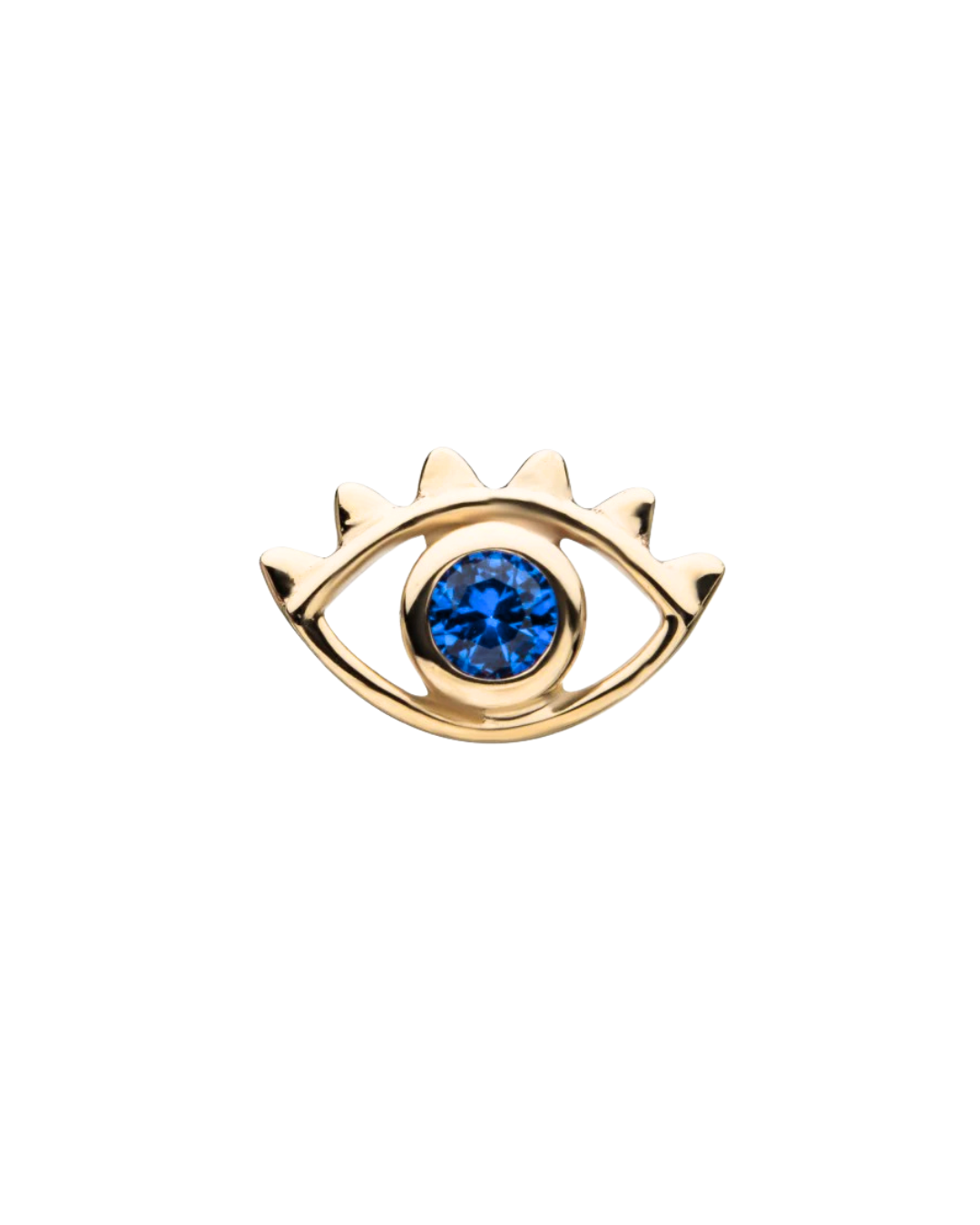 14K Gold Evil Eye Gemstone Threadless Top